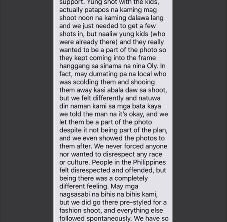 Billy Crawford, Coleen Garcia Statement