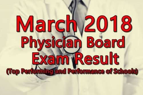 March 2018 Physician Board Exam Result