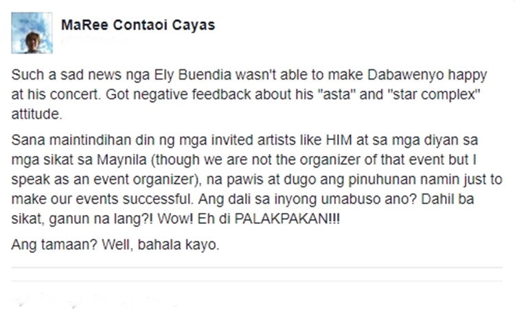 Ely Buendia’s Performance