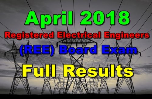 April 2018 Registered Electrical Engineers