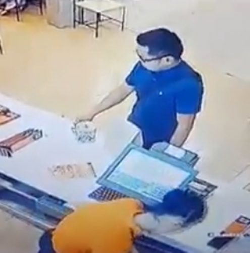 Male Customer Stealing Donation Can Inside Convenience Store Caught On ...