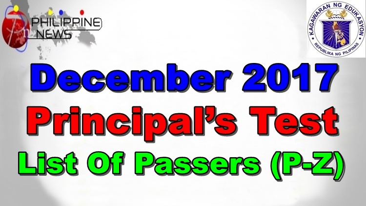 December 2017 Principal’s Test