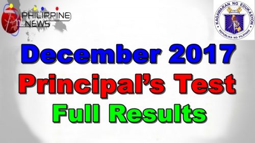 December 2017 Principal’s Test