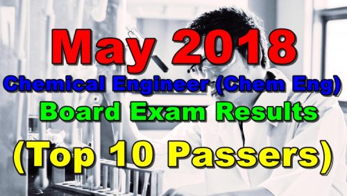 May 2018 Chemical Engineer Board Exam