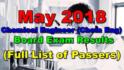 May 2018 Chemical Engineer Board Exam