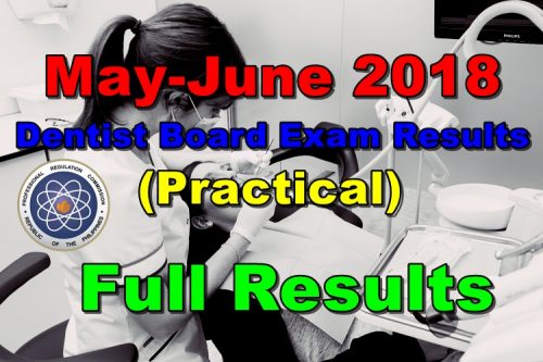 May-June 2018 Dentist Board Exam
