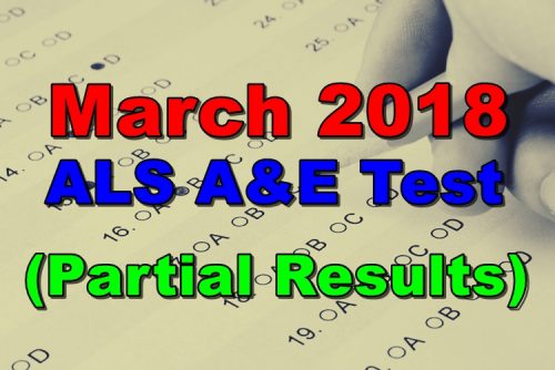March 2018 ALS A&E Test