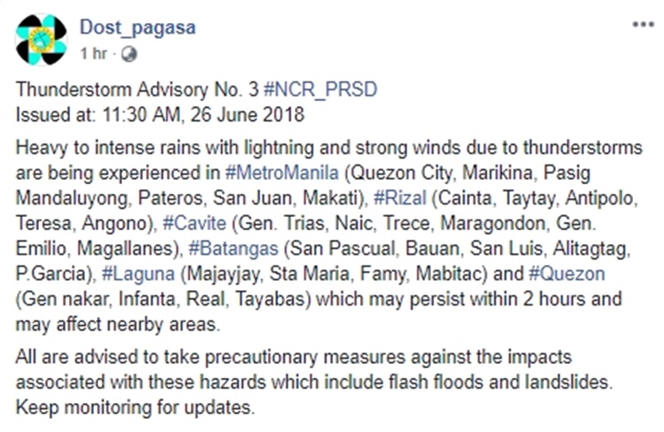 Thunderstorm Advisory