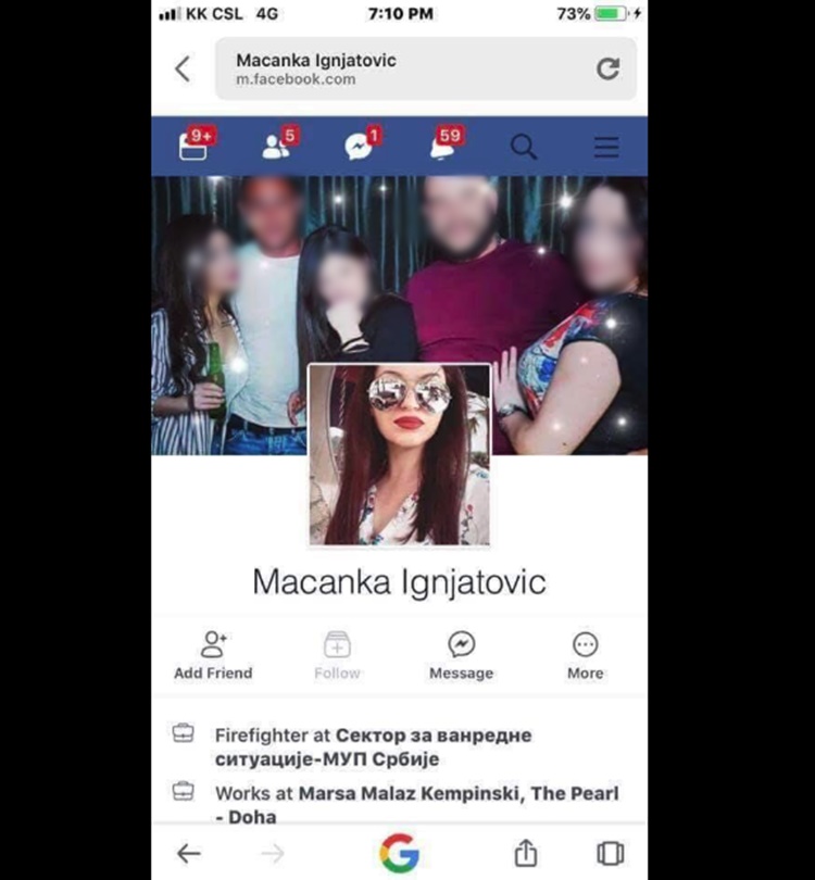 Foreigner Woman Facebook account