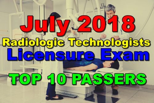 July 2018 Radiologic Technologists Licensure Exam