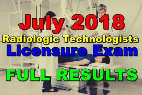 July 2018 Radiologic Technologists Licensure Exam