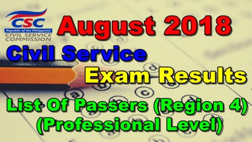 August 2018 Civil Service Exam