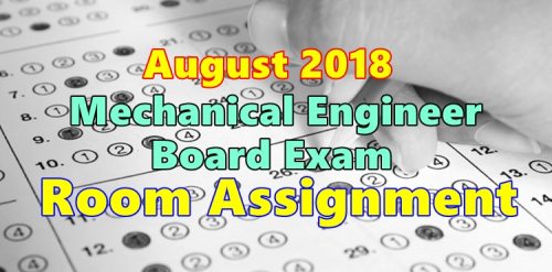August 2018 ME Board Exam Room Assignment