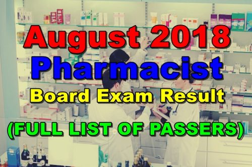August 2018 Pharmacist Board Exam