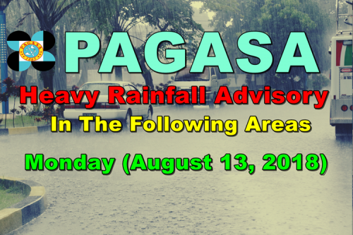 PAGASA Issues Heavy Rainfall Warning In The Following Areas