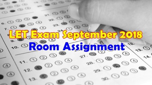 LET Exam September 2018 Room Assignment Antique