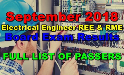 September 2018 Electrical Engineer REE & RME Board Exam