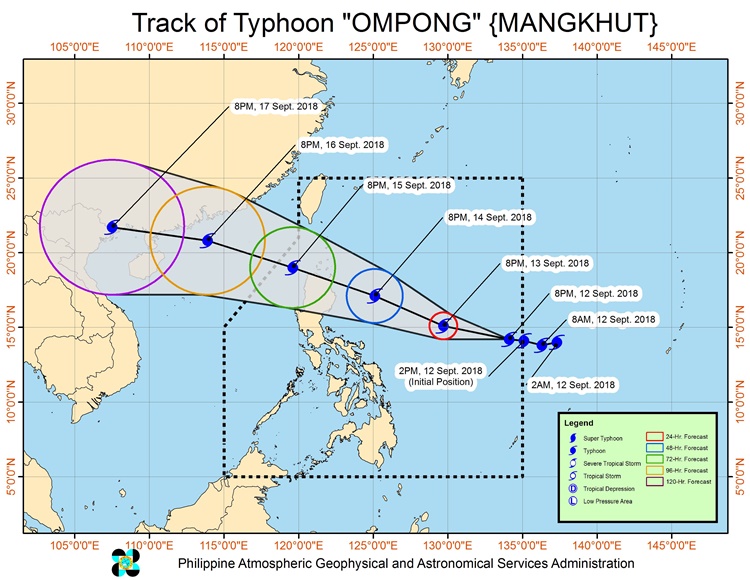 PAGASA Releases Latest Updates About Typhoon Ompong (Sept 15)