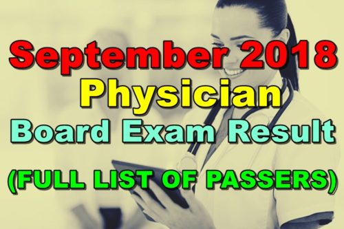 September 2018 Physician Board Exam