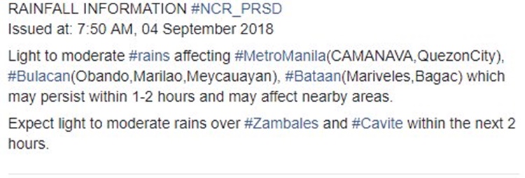 Rainfall Warning