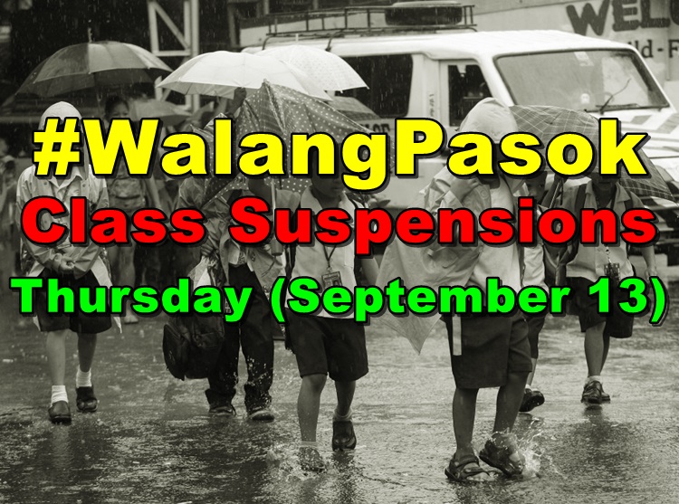 #WalangPasok: Class Suspensions On Thursday (September 13)