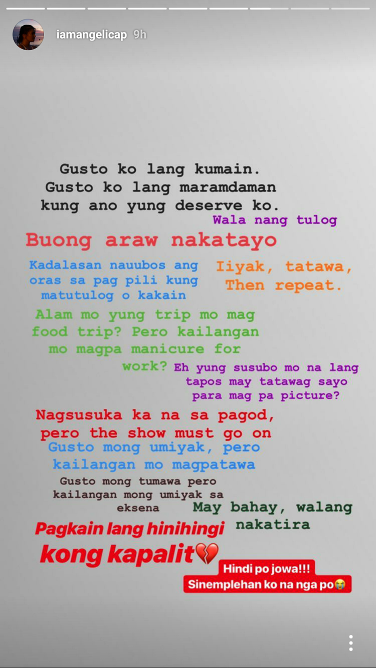 Angelica Panganiban Rants