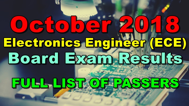 Electronics Engineer (ECE) Board Exam Results October 2018 (Full List)