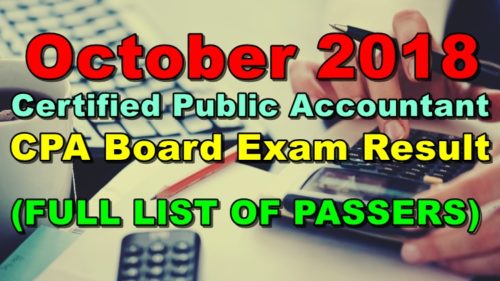 Certified Public Accountant CPA Board Exam Result