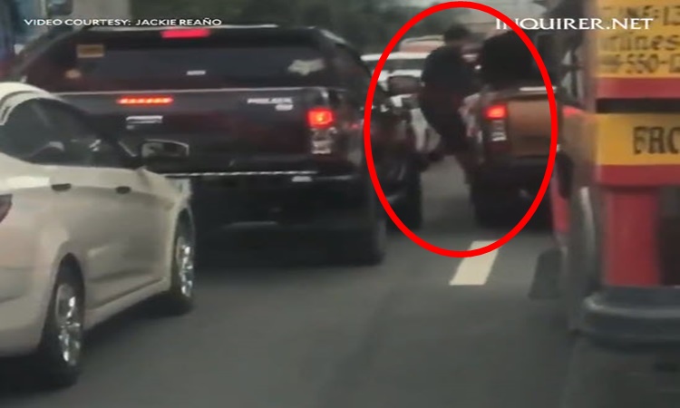 Mysterious Man On Highway Forcefully Opens Someone's Car Door