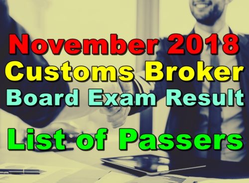 Customs Broker Board Exam Result