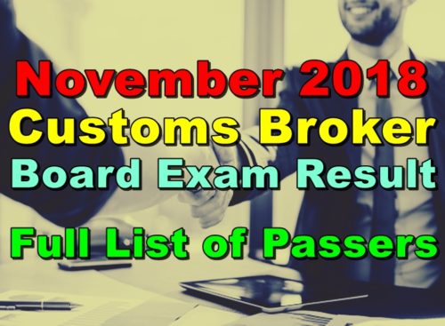 Customs Broker Board Exam Result