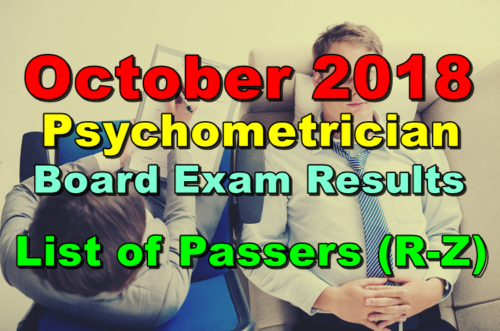 Psychometrician Board Exam Results