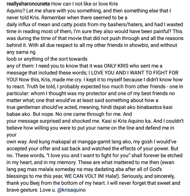 Sharon Cuneta Revelations