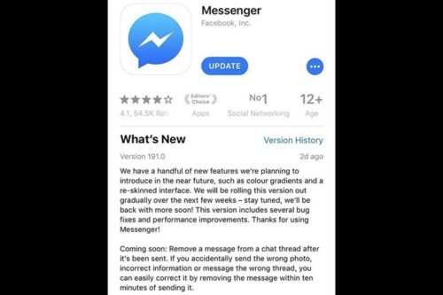 why cant i unsend a message on messenger