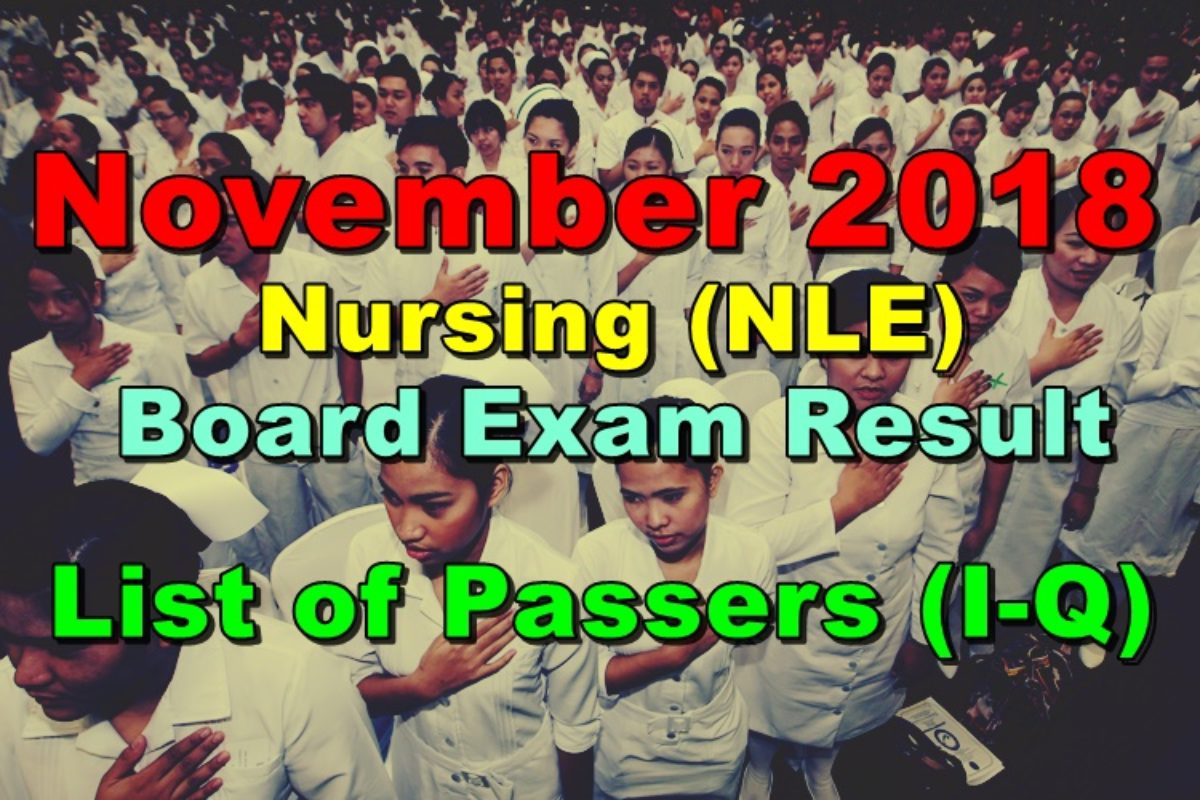 Nursing Board Exam Result Nle November 2018 List Of Passers I Q