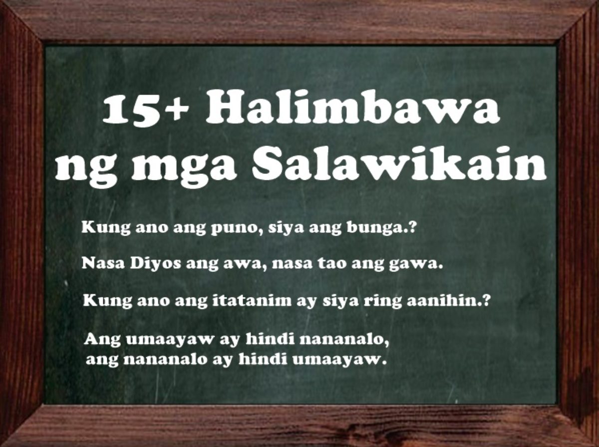 mga 5 halimbawa ng salawikain at kahulugan