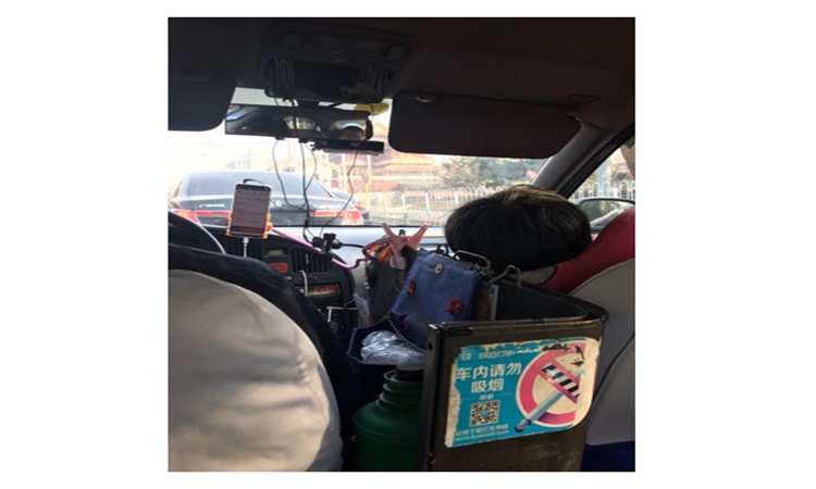 taxi driver with wife