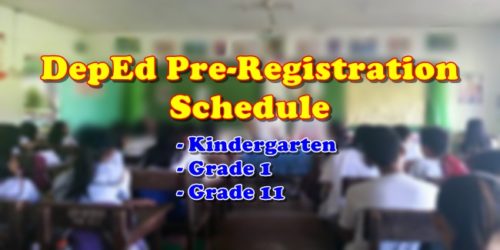 DepEd Pre-Registration Schedule