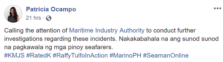 Missing Pinoy Seafarers