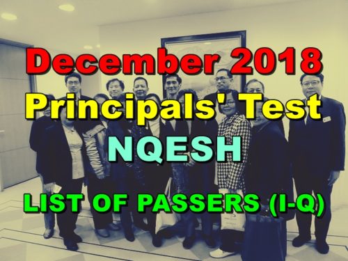 Principals' Test Results