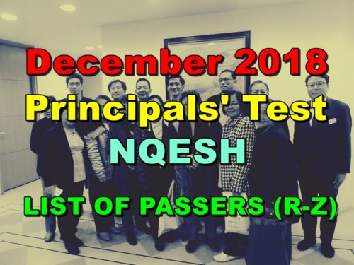 Principals' Test Results