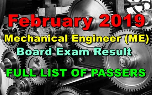 Mechanical Engineer Board Exam Result