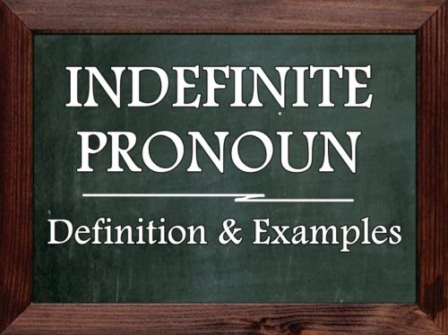 Indefinite Pronoun