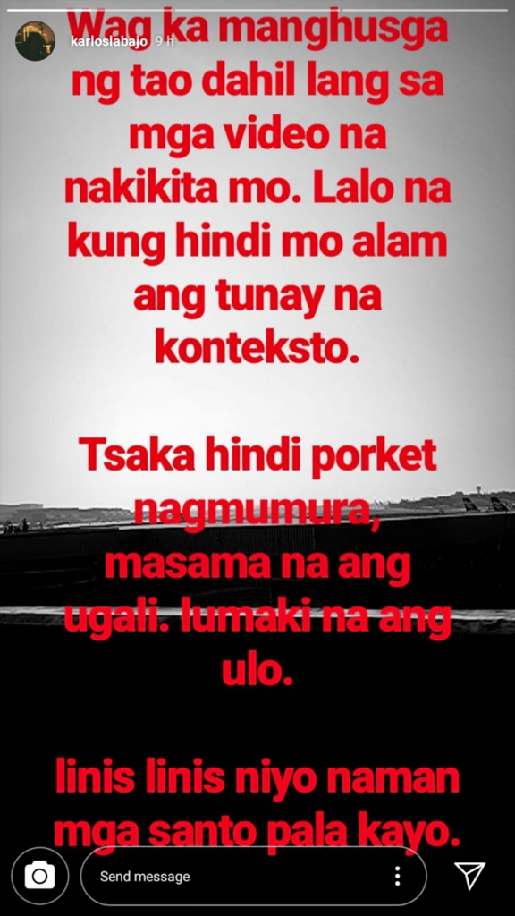 JK Labajo Statement