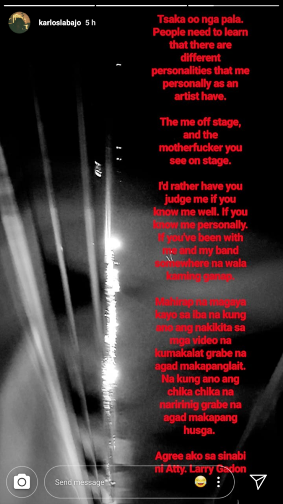 JK Labajo Statement
