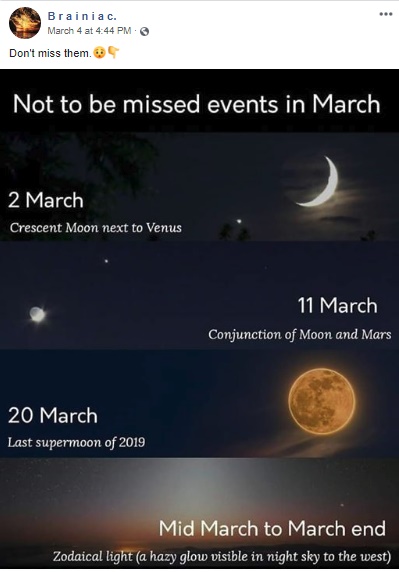 Moon Activities March 2019