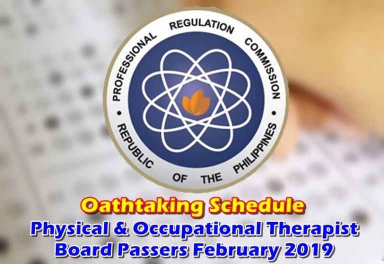 Oathtaking Physical, Occupational Therapist Board Passers February 2019