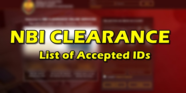 NBI Clearance Accepted IDs