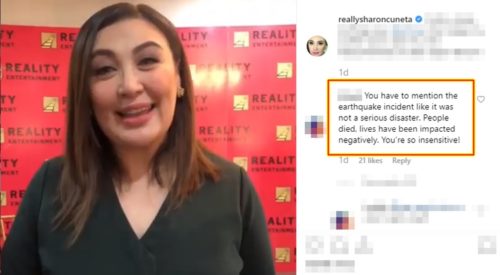 Sharon Cuneta Insensitive Post
