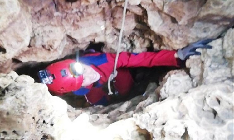 Thea tolentino inside cave